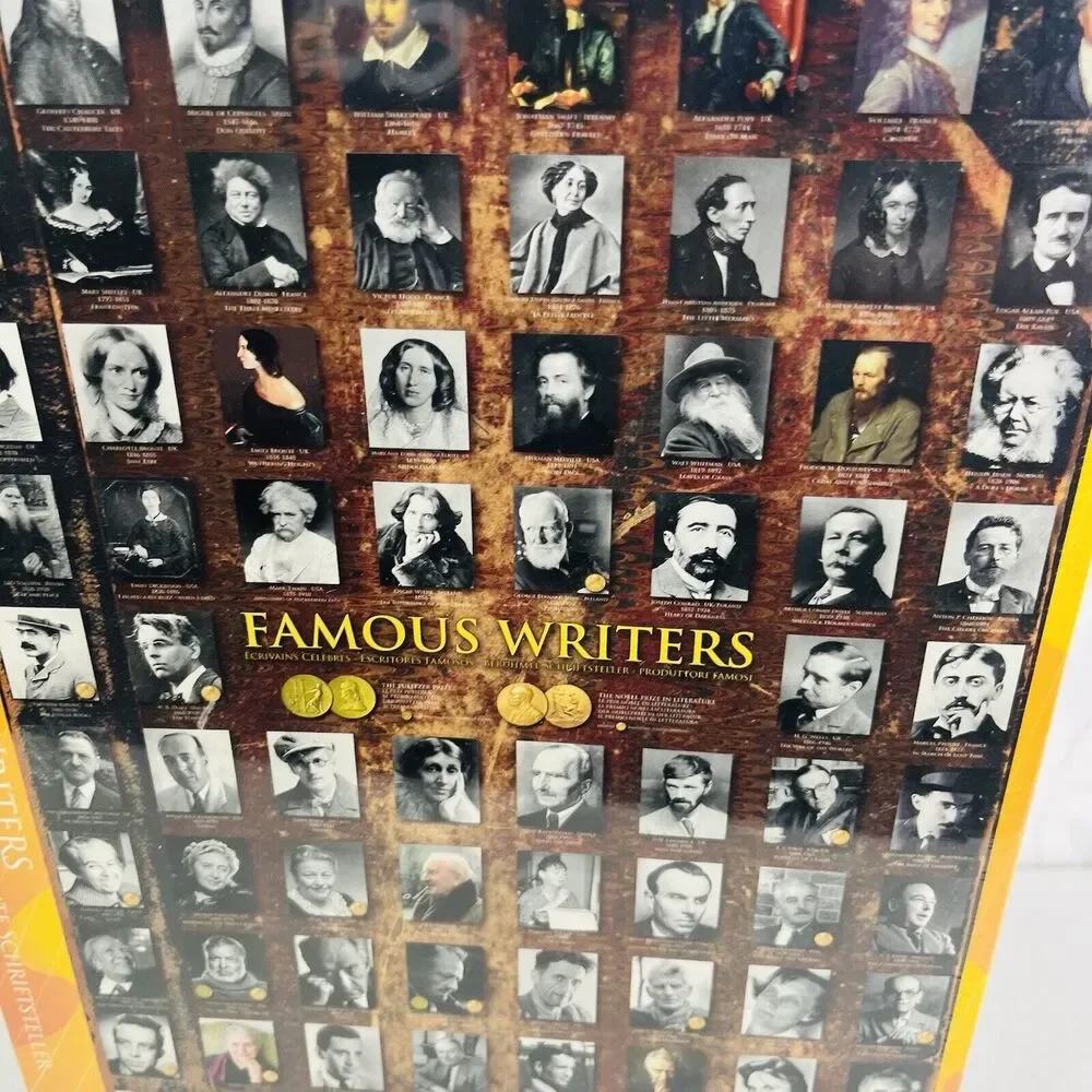 EuroGraphics Famous Writers 1000‎ Piece Puzzle 26.5 in X 19..25 in - Sealed